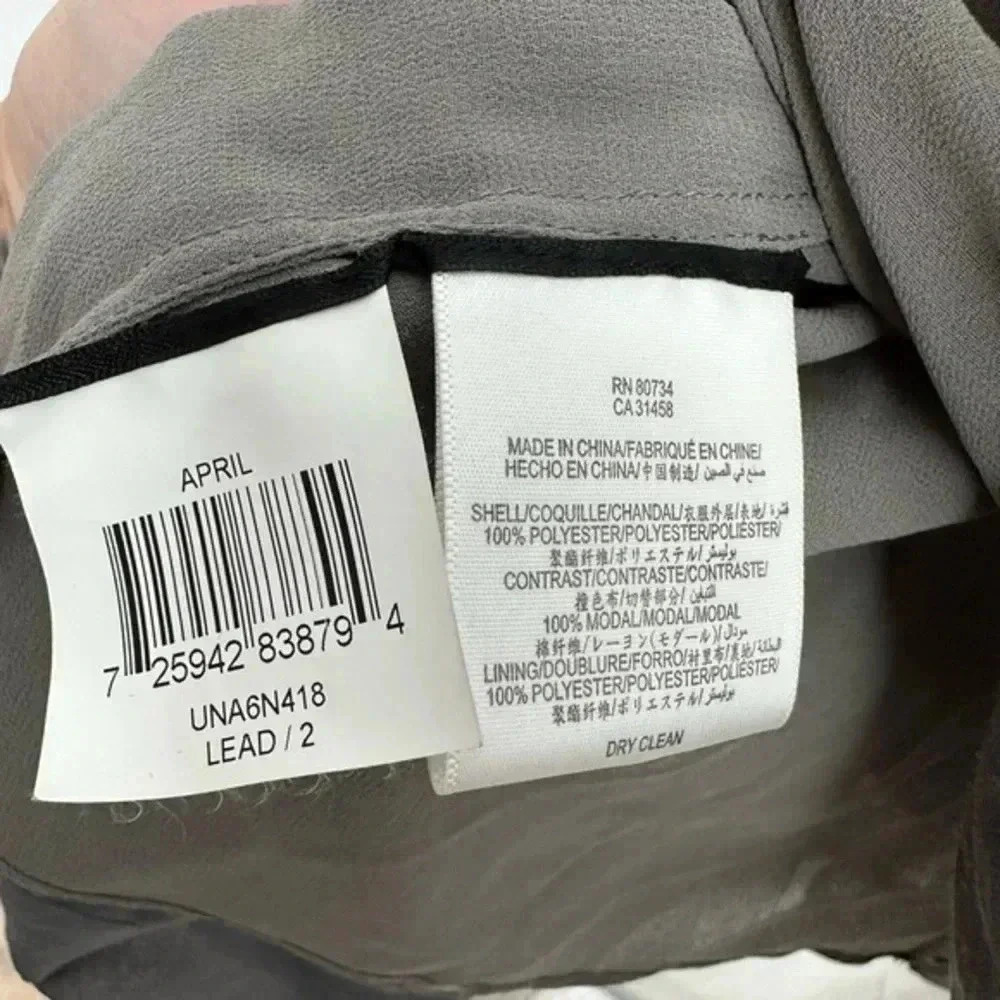 BCBGMAXAZRIA | Chic Dove Grey April Babydoll Sleeveless Pleated Dress Size 2 XS - Picture 6 of 7